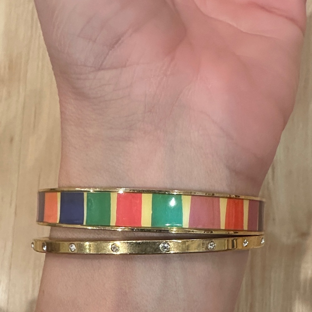 Kate spade bangle set! Colorful Gold-Tone Bangle Set